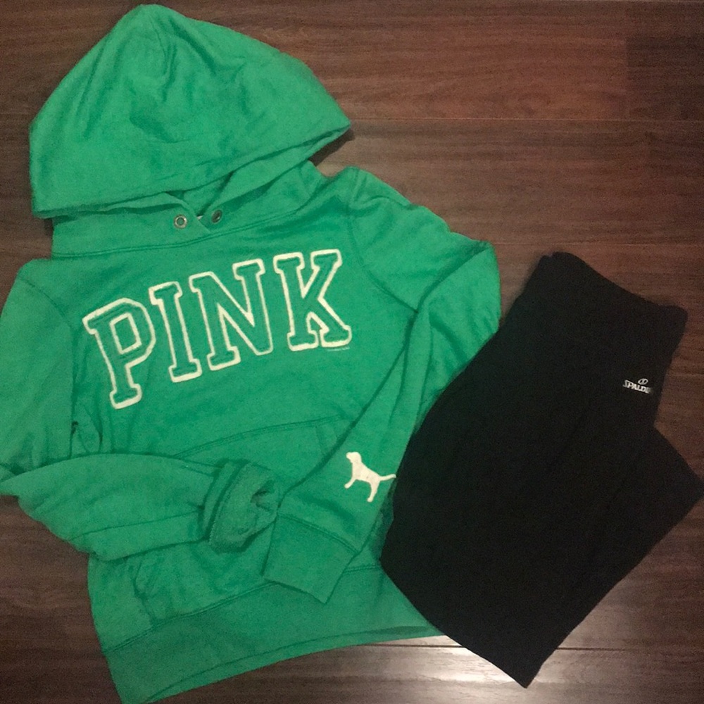 PINK Green Sweatshirt